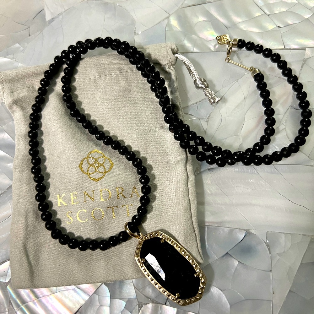 Kendra Scott Beaded Obsidian Necklace